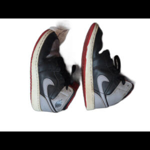 Jordan Air Jordan 1 High Top Sneakers Black Grey Red Kids 5.5Y Leather Athletic